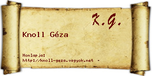 Knoll Géza névjegykártya