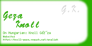 geza knoll business card